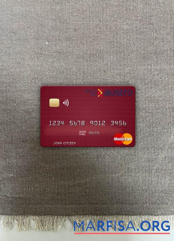 Blank Ecuador Banco del Austro mastercard photolook front example